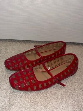 Red Lorelei Wild Fable Woven Mary Jane Flats